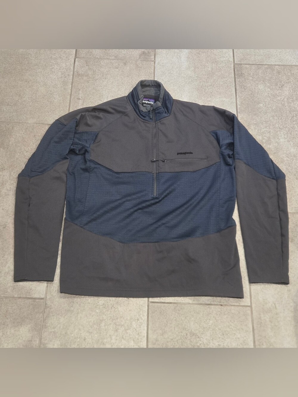 Patagonia R1 Field 1/4 Zip Fleece Pullover Smolder Blue Mens L Large 52720 FA16